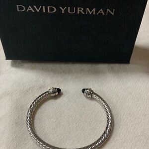 David Yurman Silver Bracelet with Black Accents
